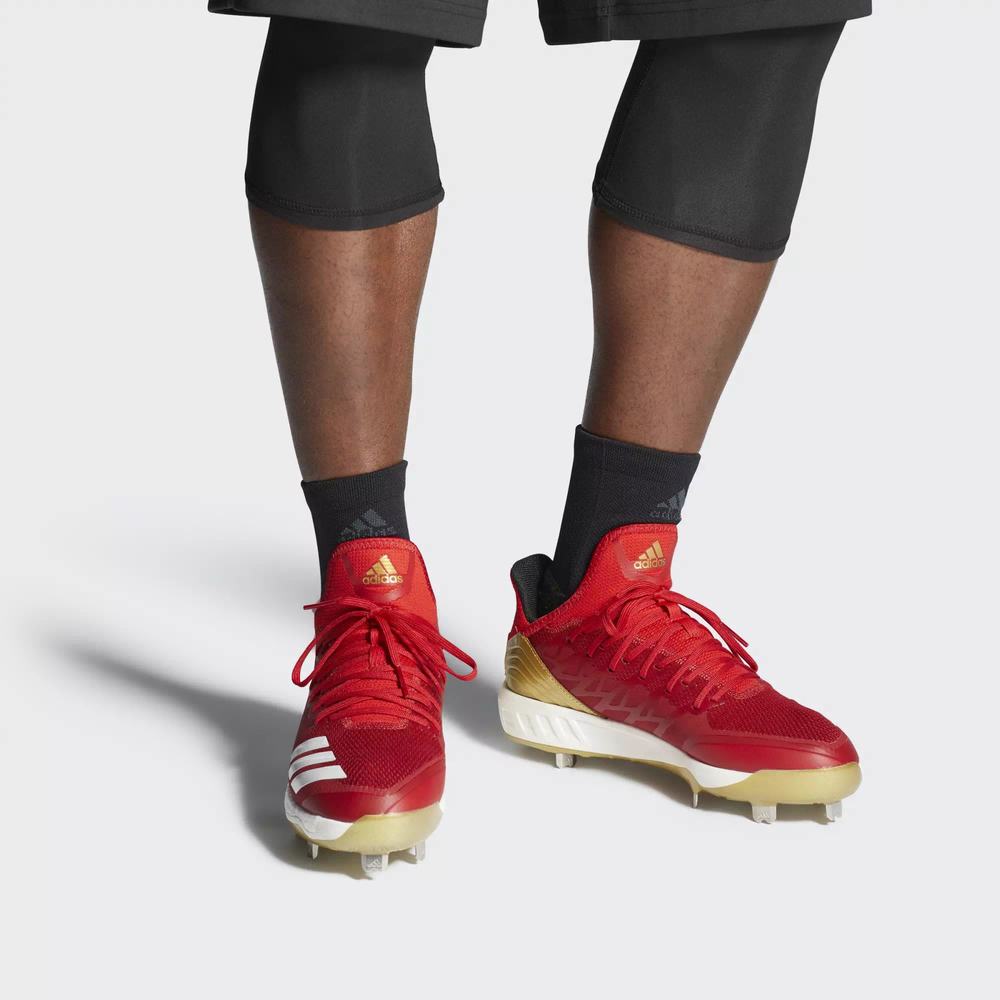 Adidas Boost Icon 4 Spikes De Beisbol Rojos Para Hombre (MX-86473)